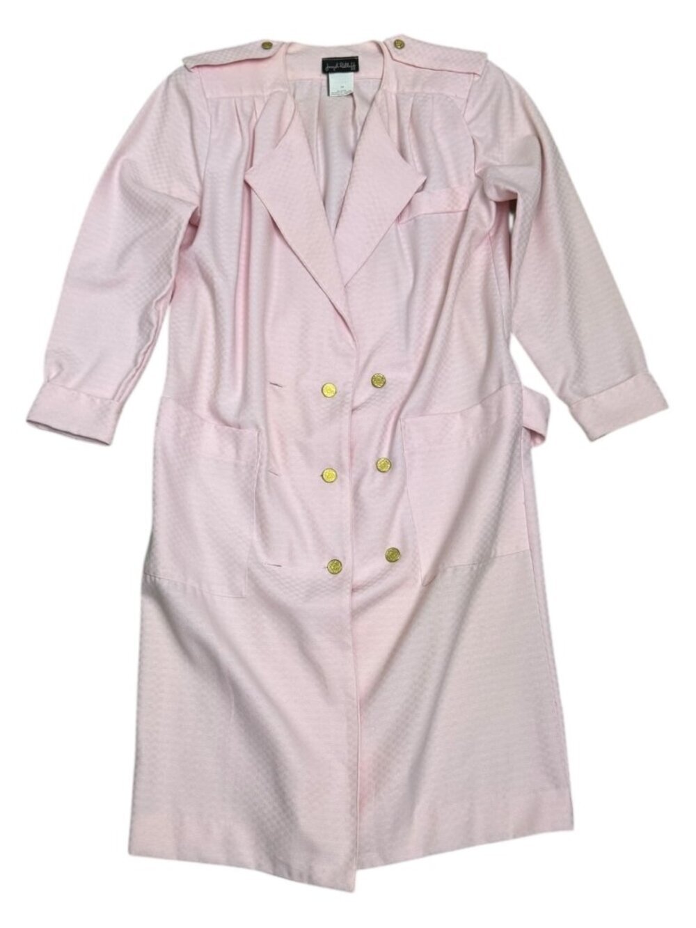 JOSEPH RIBKOFF Vintage 90s Pink Business Casual Long Trench Blazer Womens XL